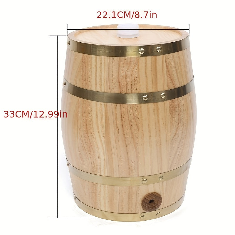 Vertical Wooden Wine Barrel, Pine Wine Barrel 2.64gal, High-Quality, Sturdy, And Durable, Used In Homes, Hotels, Companies, Bars, Kitchens, Tea Rooms, Cabinets, And Restaurants