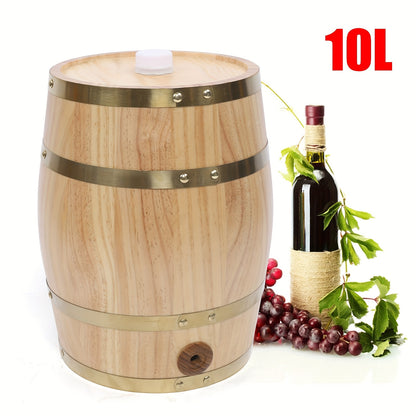 Vertical Wooden Wine Barrel, Pine Wine Barrel 2.64gal, High-Quality, Sturdy, And Durable, Used In Homes, Hotels, Companies, Bars, Kitchens, Tea Rooms, Cabinets, And Restaurants